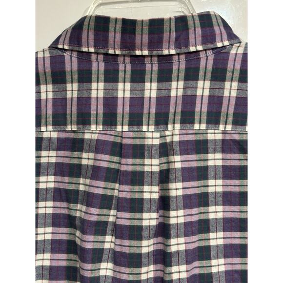 J.Crew Oxford Slim Men's Purple/Green Plaid Long Sleeve Button-Down XLarge - Picture 5 of 6